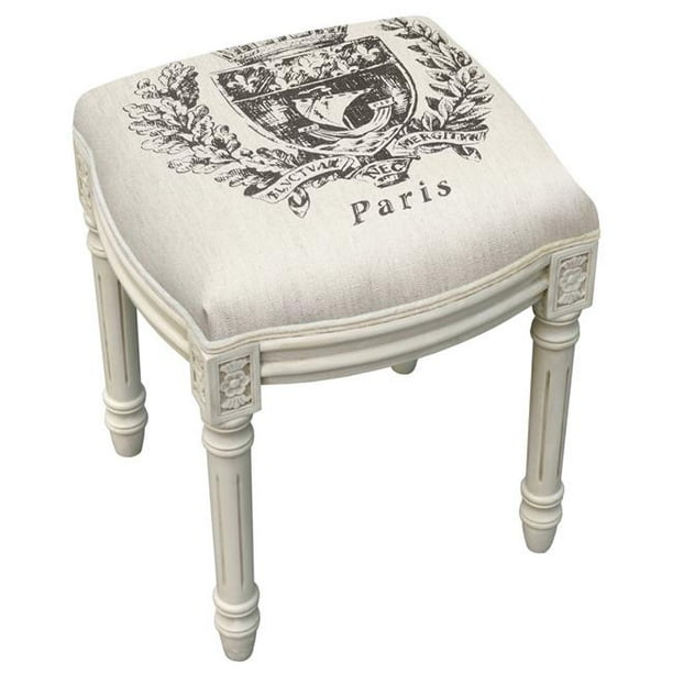 123 Creations WFS037XXGY Grey Paris Crest Upholstered Wooden Vanity
