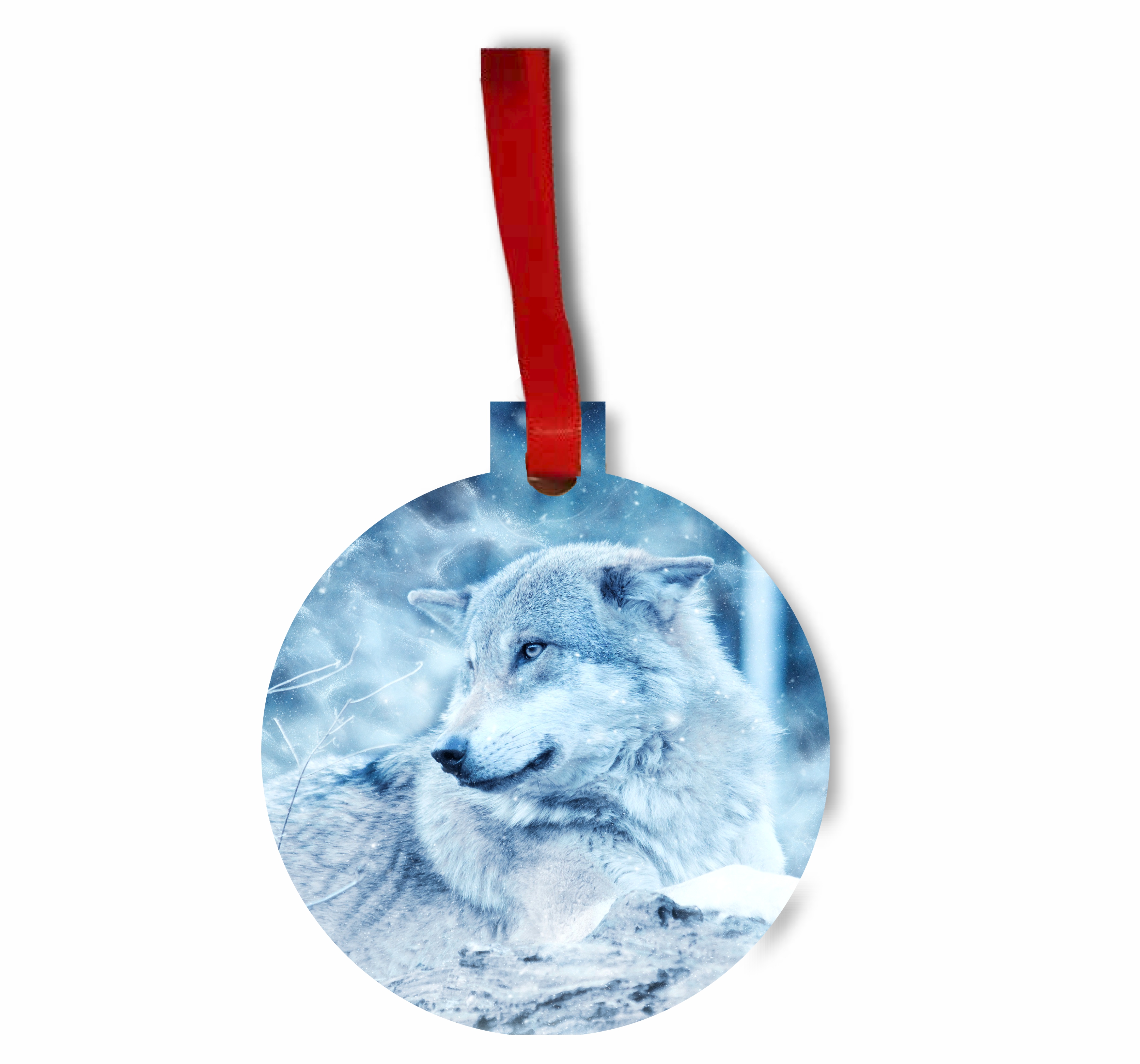 Wolf ornament christmas tree woodland animal home decoration natural Wolf in the Snow TM Flat Round-Shaped Hardboard Holiday Tree Ornament Made in the USA - Walmart