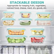 14 Pcs Glass Food Storage Containers, Meal Prep, Airtight Bento Boxes Lunch Box with Leak Proof Locking Lids, Microwave/Oven/Freezer/Dishwasher Safe, BPA Free
