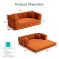 thumbnail image 2 of Linsy Home Oversized Corduroy Futon Sofa Bed Couch, Convertible Boneless Cloud Couch Bed, King Size Sleeper Sofa Bed With Fixed-Shape Frame, No Assembly Required, Orange, 2 of 8