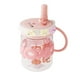 thumbnail image 1 of Bonita botella de agua con pajitas de 700ml, taza de agua con dibujos animados de gran capacidad y pegatinas para viajes, deportes, regalos de cumplea, 1 of 9
