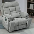 thumbnail image 3 of PAPROOS Electric Lift Recliner, Widen Power Lift Chair with Heating and Massage Function, Fabric Reclining Sofa with 2 Remotes and 2 Cup Holders, Big Lift Chairs for Elderly Seniors, Gray, 3 of 10
