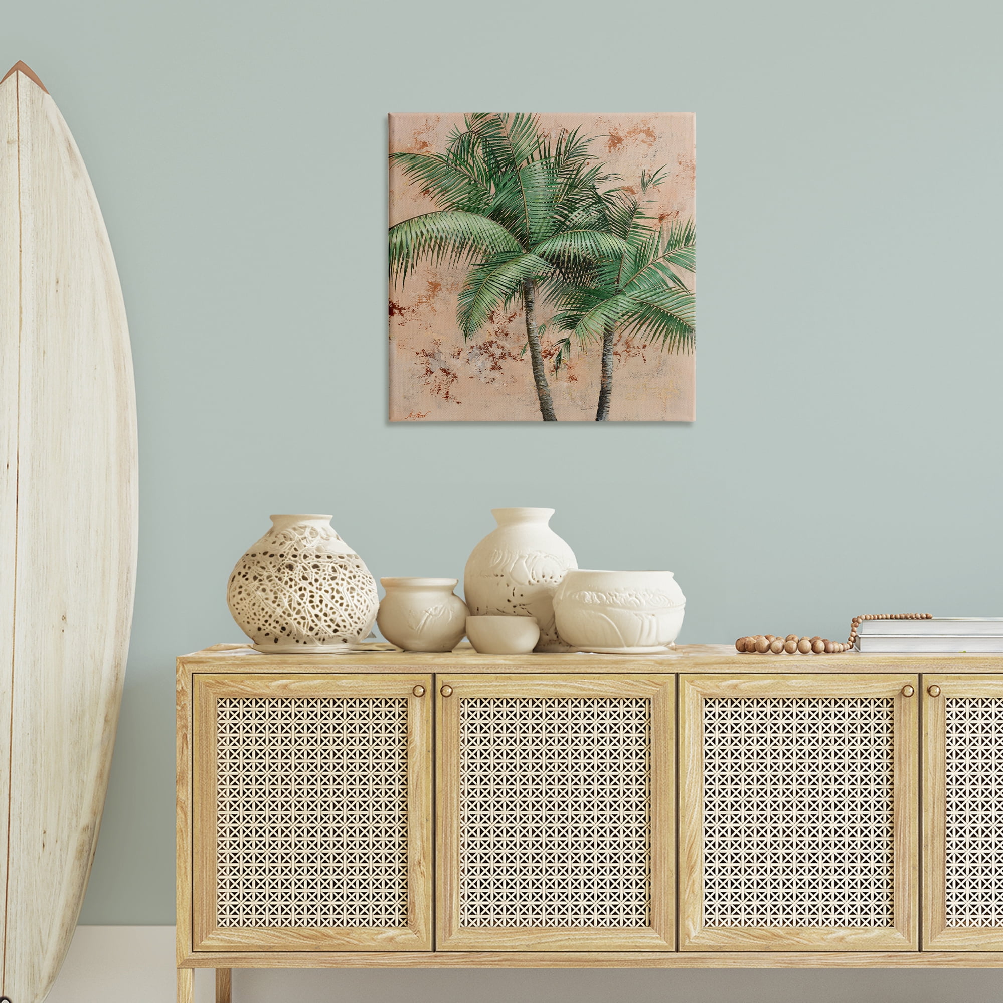 Stupell Industries Leafy Palm Fronds Botanical & Floral Painting Gallery Wrapped Canvas Art Print Wall Art, 30 x 30