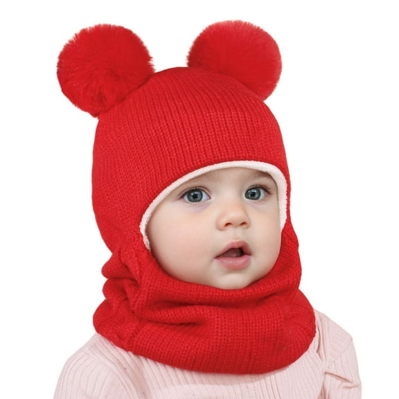 Women's Bomber Hats Winter Gloves Matching Kids' Knit Hat Neck Warmer Pair Baby Toddler Winter Warm,Red Women's Accessories Bomber Hats