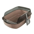 thumbnail image 2 of Caja de arena para gatos, caja de arena para gatos, protección contra salpicaduras alta, grande, extraíble, resistente, Marrón, 2 of 9