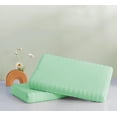 thumbnail image 5 of OYS Latex Pillow for Sleeping Massage Bubble Pillows for Neck Pain Relief, Side Back and Stomach Sleeper Bed Pillow with Silky Cool Pillowcase (Square 23.5" x 15" x 3", Green), 5 of 5