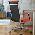 thumbnail image 3 of Lacoo Mid-Back Faux Leather Office Desk Chair Executive Conference Task Chair with Arms, Orange, 3 of 7