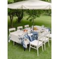 thumbnail image 3 of Outdoor Tablecloth with Umbrella Hole and Zipper, Blue White Rectangle Table Cloth 60x120 Inch Waterproof Tablecloth, Fall Thanksgiving Harvest Pumpkin Eucalyptus Picnic Table Cover for Patio Camping, 3 of 7
