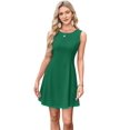 thumbnail image 2 of Sleeveless Crew Neck Club Mini Dress Dark Green L, 2 of 6