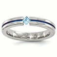 thumbnail image 1 of Edward Mirell Titanium Blue Topaz and Blue Anodized 4mm Band Size 11.5, 1 of 4