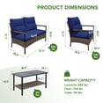 thumbnail image 5 of EAGLE PEAK 4 Pieces Patio Furniture Set Outdoor Wicker Conversation Set Outdoor Patio Chairs, 5 of 9