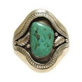 thumbnail image 4 of Naierhg Vintage Leaf Faux Turquoise Alloy Carving Unisex Finger Ring Party Jewelry Gift Silver, 4 of 5