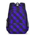 thumbnail image 2 of Blue and Black Checkered Pattern Backpack for School, Cute School Bag with Adjustable Shoulder Straps and Padded Back, 16.9"x12.6"x5.9", 2 of 5
