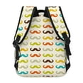 thumbnail image 4 of Fotbe Colorful Mustache Pattern Casual Backpack for School, Travel, and Outdoor Activities - Durable, Lightweight, and Comfortable, 4 of 5