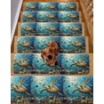 thumbnail image 2 of Ocean Turtle Stair Treads for Wooden Steps Indoor Runner Rug Carpet, Summer Beach Underwater Coral Fish Sea 10 Pieces Peel and Stick Staircase Step Treads Covers Washable Throw Door Mats, 30"x8", 2 of 6