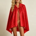 thumbnail image 3 of WAGUTH Womens Sparkly Sequin Hooded Cape Cloak Tie Front Glitter Cover Up Shawl for Halloween Party Outfits, 3 of 7
