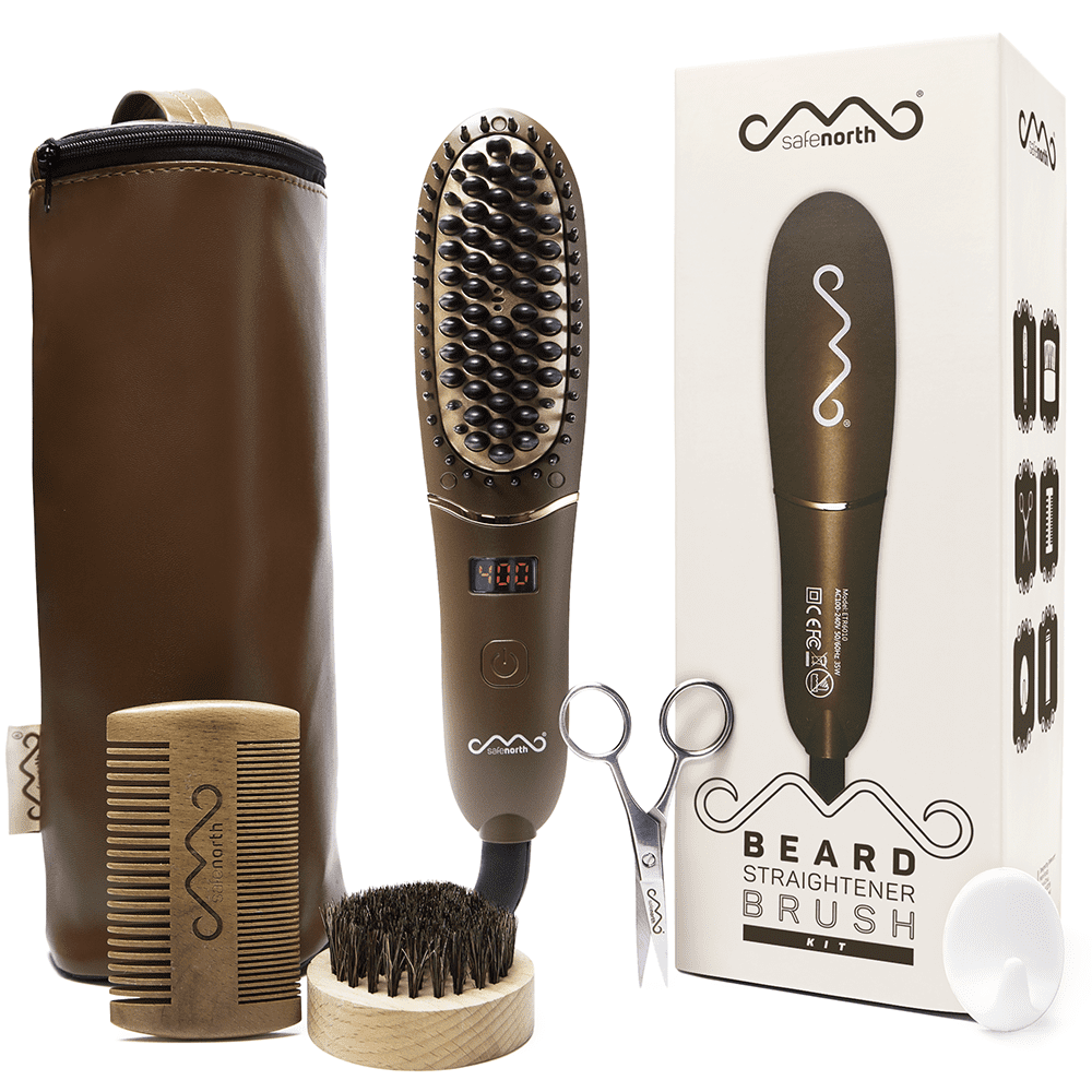 Safenorth Beard Straightener Brush for Men, Beard Grooming Kit