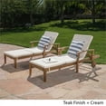 thumbnail image 4 of Mavis Outdoor Chaise Lounge With Cushion, Set of 2, Teak Finish, Cream, 4 of 23