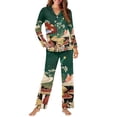 thumbnail image 4 of DISNIMO Mushroom Butterfly Print Womens Two Piece Pajama Sets Long Sleeve Sleepwear with Matching Long Pants Casual Loose Lounge Set with Pocket Button Down Loungewear Nightwear, 3XL, 4 of 7