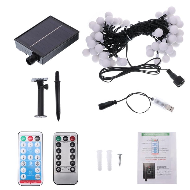 Cadena De Luces Bola Blanca Mate Usb / Energía Solar Ip65 Lámpara A Prueba De Agua Cadena Decoración Iluminación Cadenas De Bombillas Para Home Party Garden 11M / 36.1Ft 60 Led sonducket HA015714-00