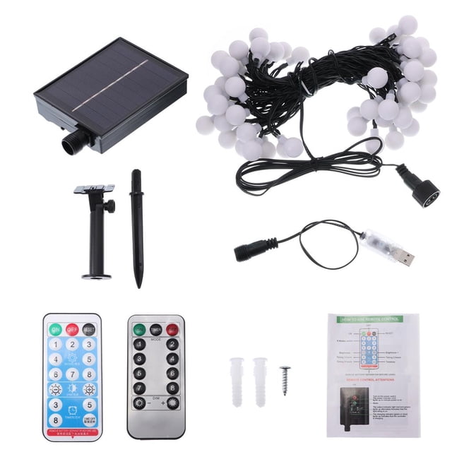 Cadena De Luces Bola Blanca Mate Usb / Energía Solar Ip65 Lámpara A Prueba De Agua Cadena Decoración Iluminación Cadenas De Bombillas Para Home Party Garden 11M / 36.1Ft 60 Led Scienceny HA015714-00