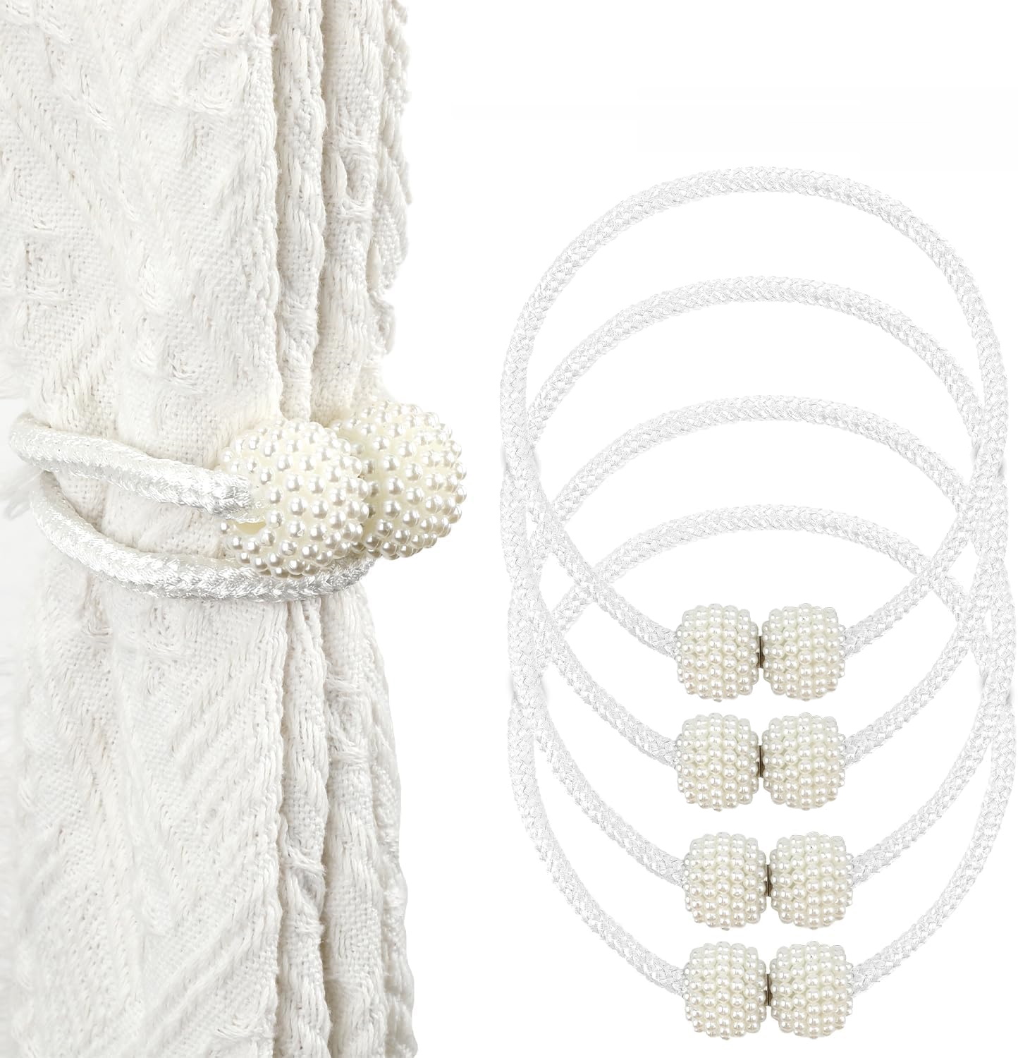 Bali Square Curtain Holdbacks, Satin Nickel