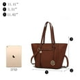 thumbnail image 6 of MKF Collection Alexandra Vegan Leather Women's Tote Handbag & Wallet 2-Piece Set by Mia K. - Brown, 6 of 7