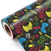 WRAPAHOLIC Gaming Wrapping PresNok Paper Roll - Mini Roll - 17 Inch x 33 Feet - Video Game Design, Perfect for Game Lover Kids Boys Birthday