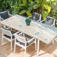 thumbnail image 2 of Blue Coastal Sea Turtle Table Cloths for 8 Foot Rectangle Tables, Summer Beach Ocean Abstract Art Patio Waterproof Elastic Fitted Tablecloths, Washable Rectangular Table Cover for Camping, 2 of 8