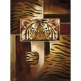 thumbnail image 2 of Fields, Wendy 19x24 Gold Ornate Wood Framed with Double Matting Museum Art Print Titled - Tigers print, 2 of 4
