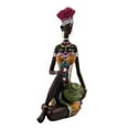 thumbnail image 1 of Estatua de dama tribal africana, adorno coleccionable, estatua africana ligera de resina Estilo D, 1 of 9