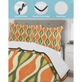 thumbnail image 4 of Orange Green Geometric Twin Size Down Alternative Comforter, Lightweight Comforter Quilt Bedding Set with Pillow Shams Abstract Moire Contemporary All Seasons Bed Comforter Duvet Insert 68"x86", 4 of 7