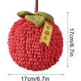thumbnail image 5 of Fuzzy Ball Hand Towels, Decorative Hand Dry Towels, Cute Fruit Chenille Decorative Hand Dry Towels, Soft Absorbent & Quick-Dry Chenille Hand Towels for Kitchen Bathroom (Persimmon), 5 of 7