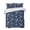 Dark Blue, variant on Quilts Queen Size Bedding Set, Cute Black Space Lightweight Quilted Comforter, Star Cartoon Spaceship Planet Soft Reversible Bedspread Coverlet with Pillow Covers for All Season, 90" x 96"