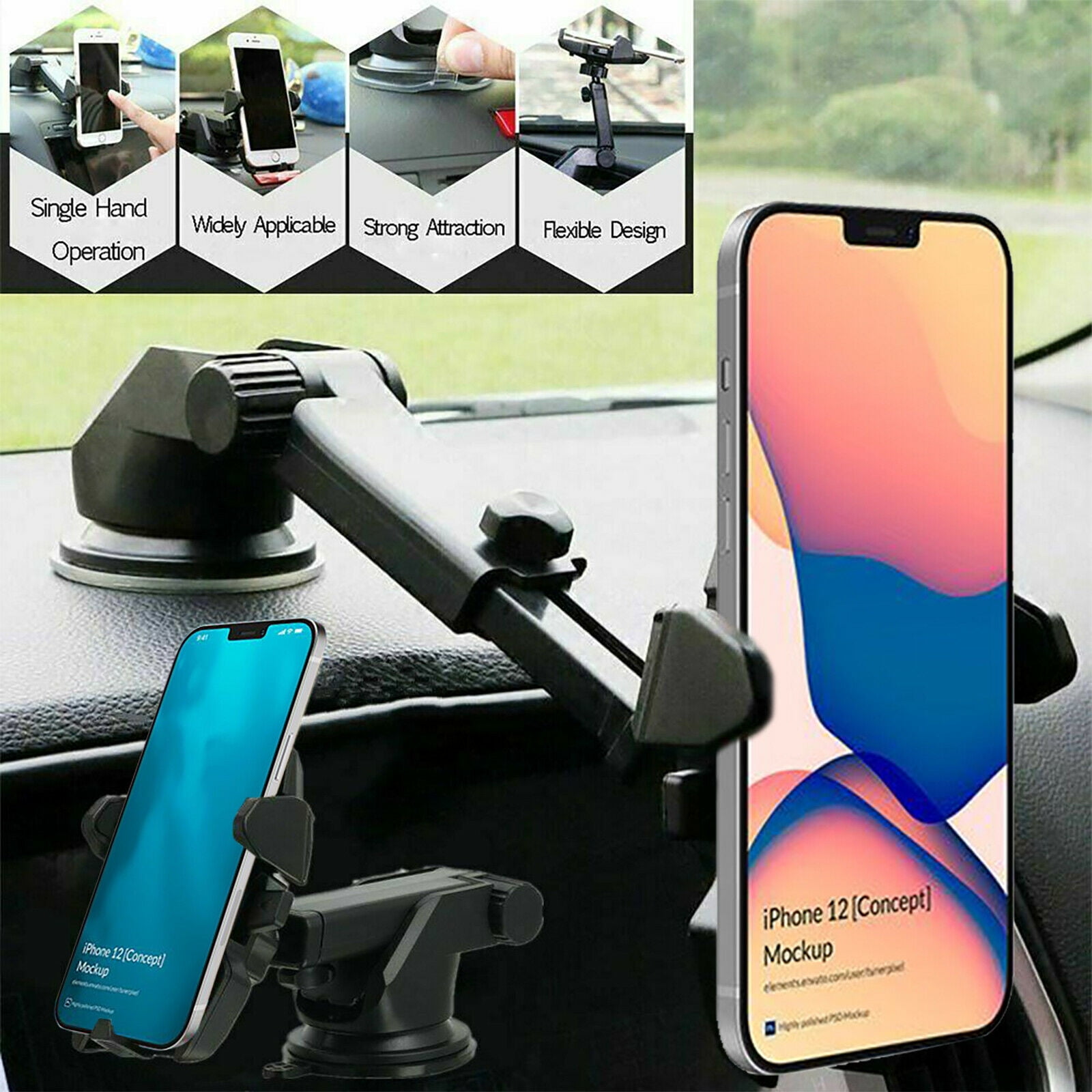 360° Car Windshield Mount Holder Stand For Mobile Cell Phone GPS iPhone Samsung 
