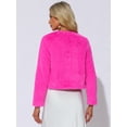 thumbnail image 3 of DARING DIVA Women's Faux Fur Cropped Open Front Jacket Bolero Coat L Hot Pink, 3 of 6