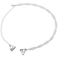 thumbnail image 1 of MasteelfCA Dual-Layer Pearls Decorative Bra Straps Neck Hanging Adjustable Removable Fancy Bra Strap Replacement For Bra Tops Dress (Silver), 1 of 7