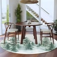 thumbnail image 4 of Forest Area Rug, Watercolor Tree Washable Large Circle Carpet, Non Slip Round Rug for Living Room/Bedroom/Dining Room/Home Office/Dorm, 4 of 9