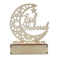 thumbnail image 1 of Wooden Moon L-ed Light Decoration Ramadan Eid Mubarak Home Decor Craft, 1 of 8