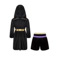 thumbnail image 3 of Yhong Kids Boys Boxing Costume Halloween Boxer Cosplay Dress Up Satin Boxing Robe with Belt and Shorts Set Light Purple&Gold 14, 3 of 6