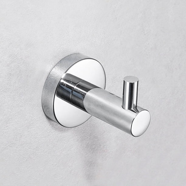 Gancho de toalla cromado de acero inoxidable, organizador de baño, montaje en pared, gancho de pared moderno para toalla de baño con acabado cromado antioxidante