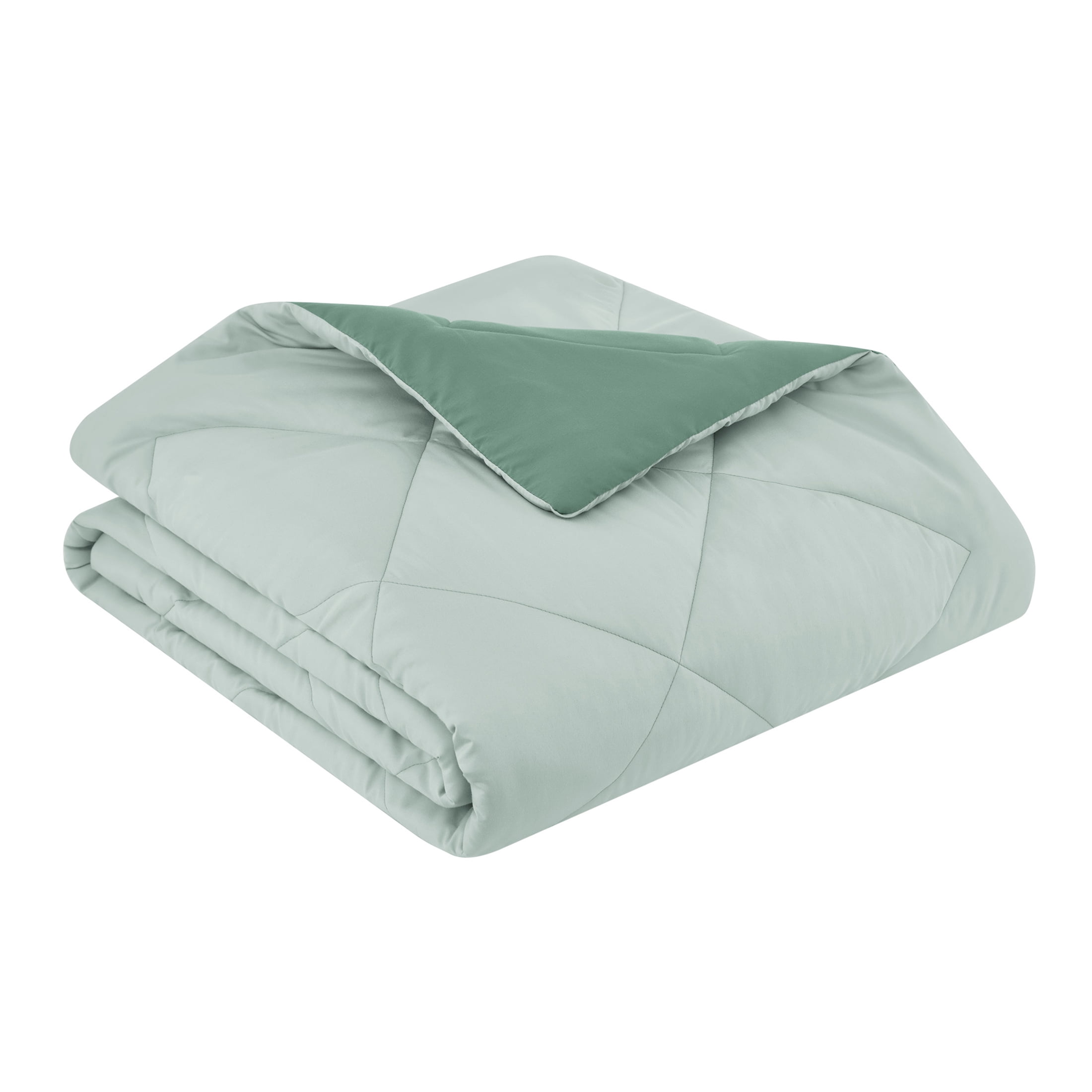 Mainstays Full/Queen Comforter, All-Season Reversible Microfiber, Light Green