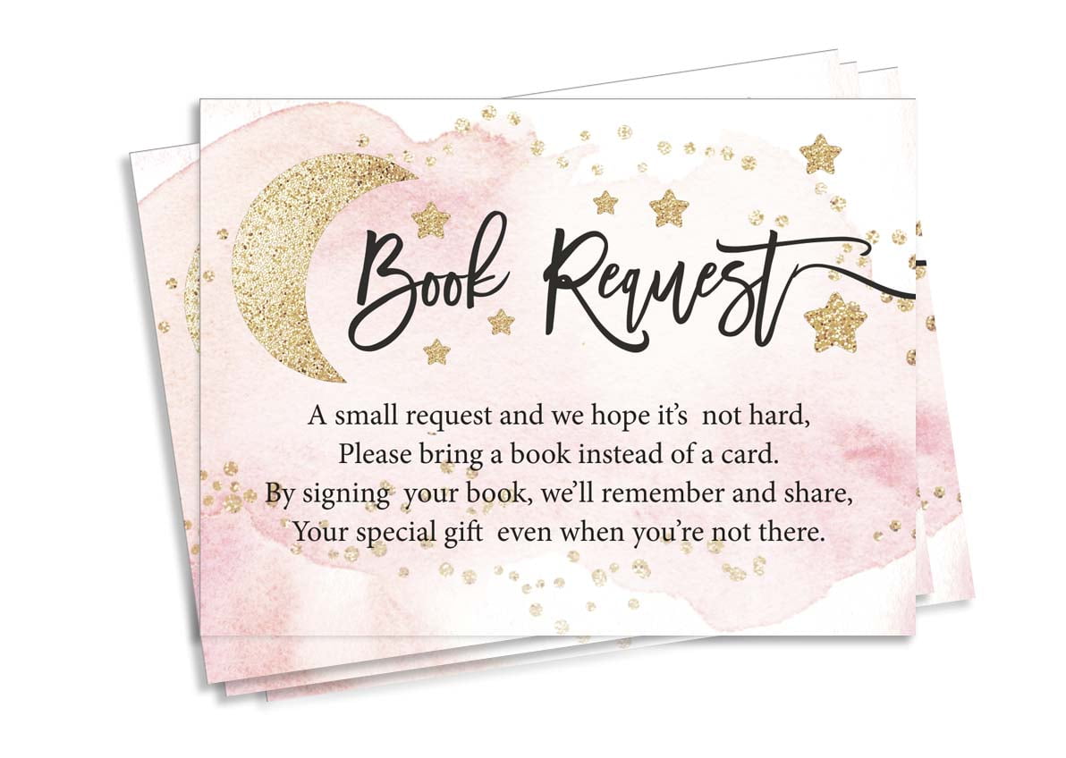 Inkdotpot 30Gender Reveal Twinkle Twinkle Little Star Baby Shower Book Request Cards Bring A Book Instead Of A Card Baby Shower Invitations Inserts Games