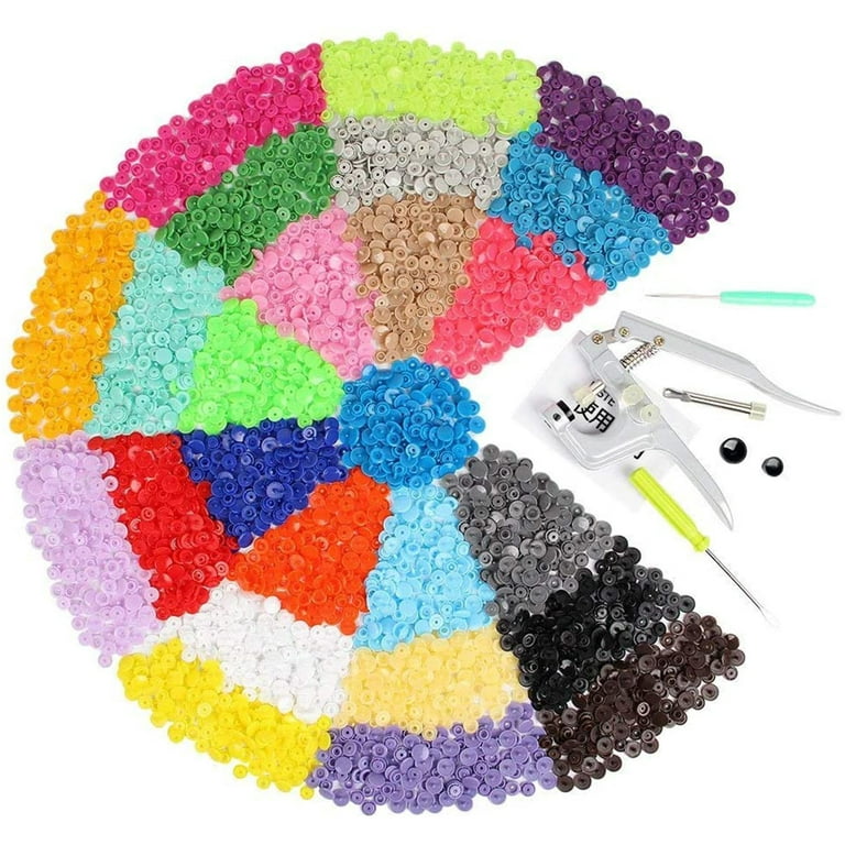 Snap Fastener Snap Set T5 Plastic Resin Snap Press Stud Cloth Setter With  375 PCS Snap Buttons For Clothes 