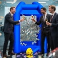 thumbnail image 4 of Inflatable Cash Cube Booth with Blower 8.2x5.2 x 5.2 ft Inflatable Money Grab Machine for Business Advertising Event Promotion(Bule), 4 of 9