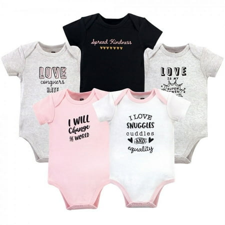 UPC: 0660168165043 | Hudson Baby Infant Girl Cotton Bodysuits Equality 9-12 Months