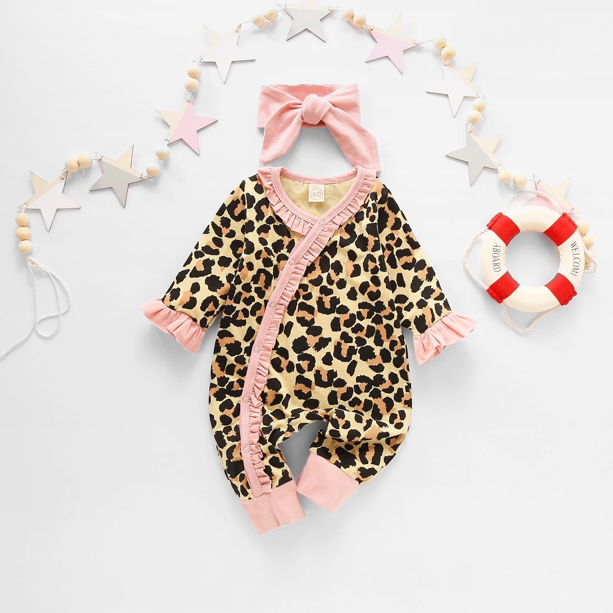 leopard long sleeve jumpsuit