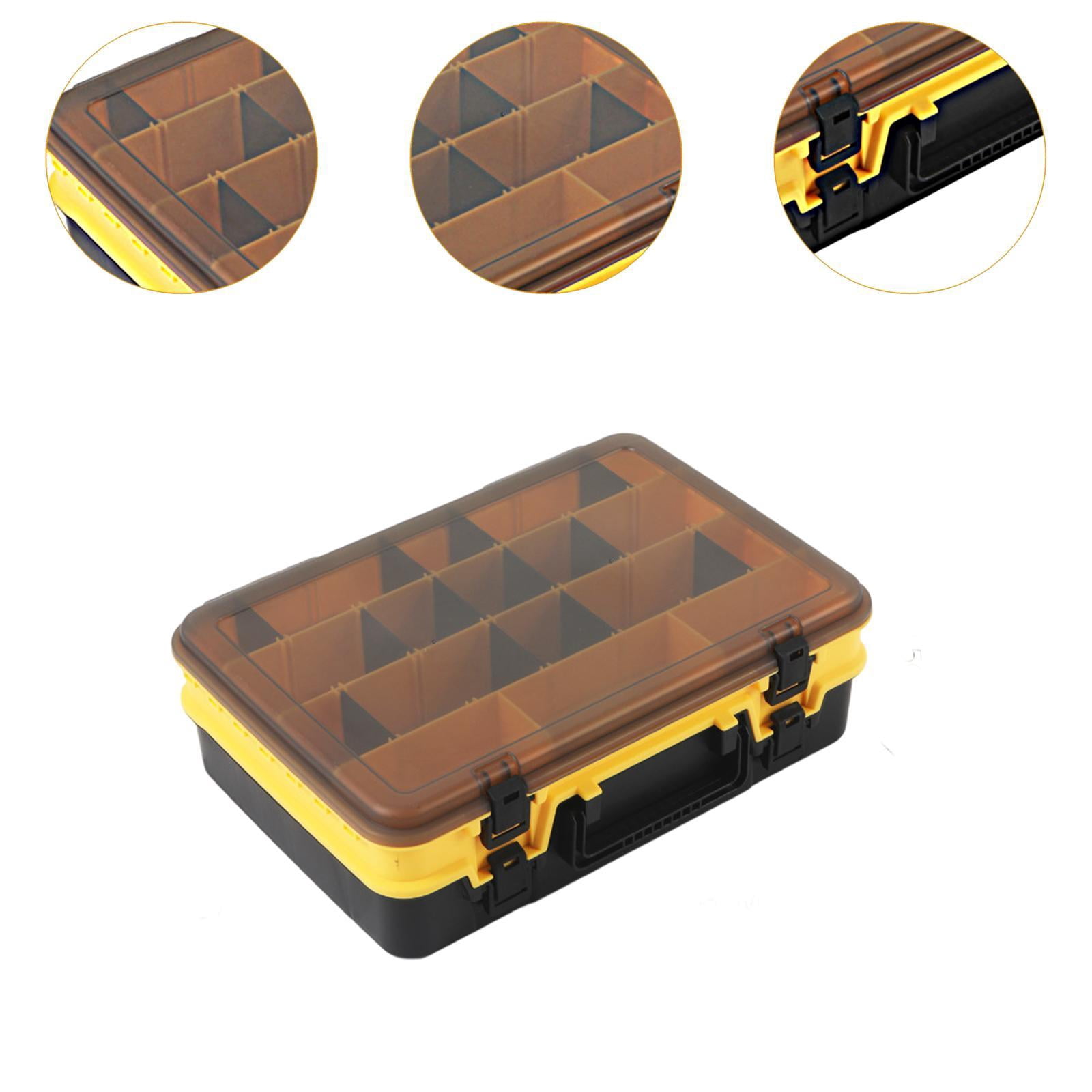figatia Fishing Tackle Box Large Capacity for Lures Lines Hooks Tackle Tray Lure Box Yellow