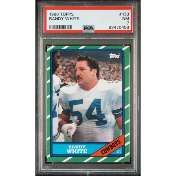 Graded 1986 Topps Randy White #133 Football Card PSA 7 Near Mint
