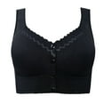 thumbnail image 6 of Fsqjgq Bras for Older Women Floral Lace Front Closure Bras Push Up Bra Bralettes No Underwire Plus Size Full Coverage Front Button Bra Underwear Nursing Bras Anti Sagging Full Figure Bras Black A, 6 of 6